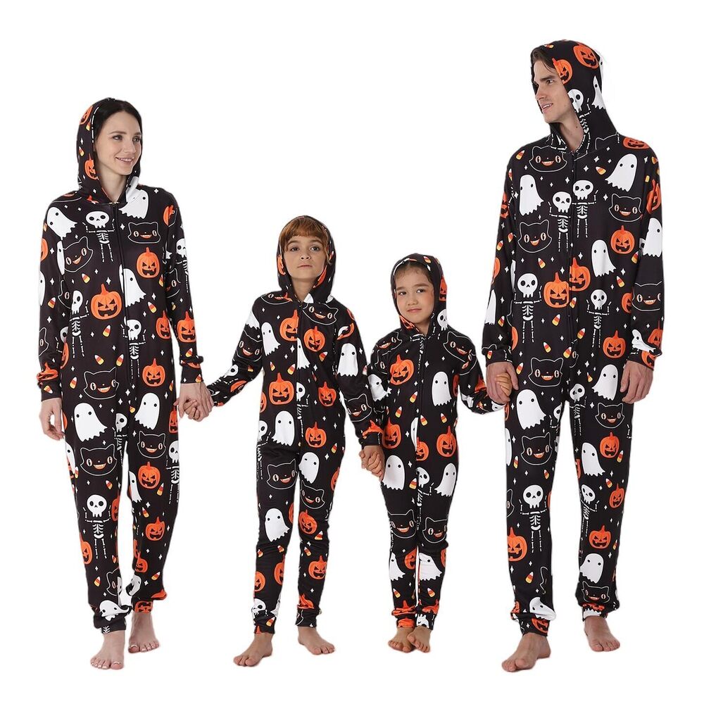 2968 Family Matching Halloween Pajamas Adult Onesie Costume Kids Couples